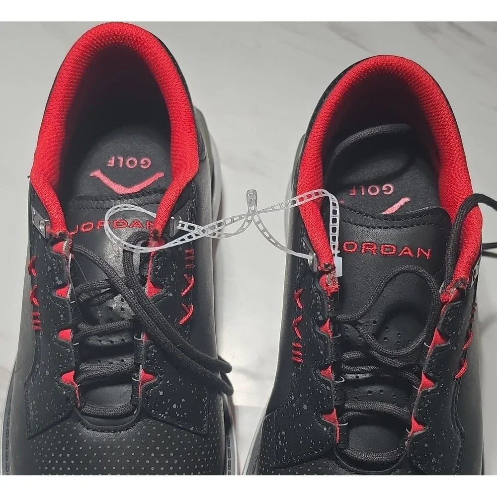Jordan ADG 5 Men's Golf Shoes Black Red Leather Sneaker Formula 23 Rubber Cleats